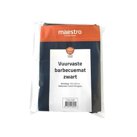 Maestro vuurvaste BBQ mat zwart - 120 x 60 cm - afbeelding 3